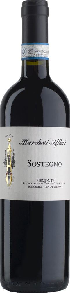 Wein aus Italien Barbera Pinot Nero Sostegno Piemonte DOC 2022 Glasflasche