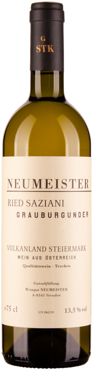 Grauburgunder Ried Saziani GSTK Vulkanland Steiermark DAC bio 2020