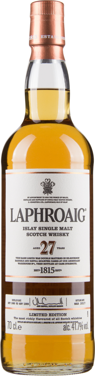 27 years Islay Single Malt Scotch Whisky von LAPHROAIG aus Großbritannien