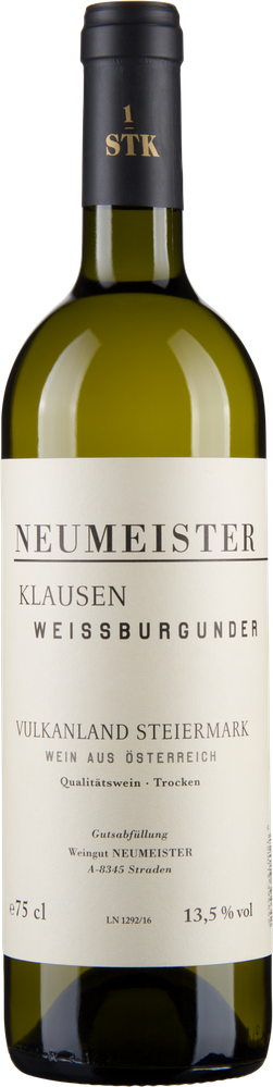 Wein aus Österreich Weißburgunder Ried Klausen 1STK Vulkanland Steiermark DAC 2019 Verkaufseinheit