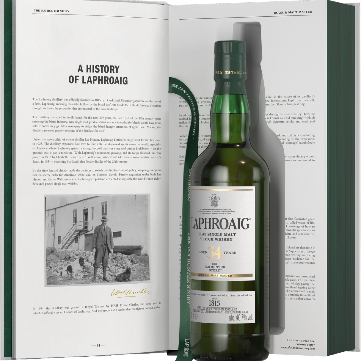 Rarität 34 years Single Malt Scotch Whisky Ian Hunter Book 4 im Geschenkkarton von LAPHROAIG aus Großbritannien