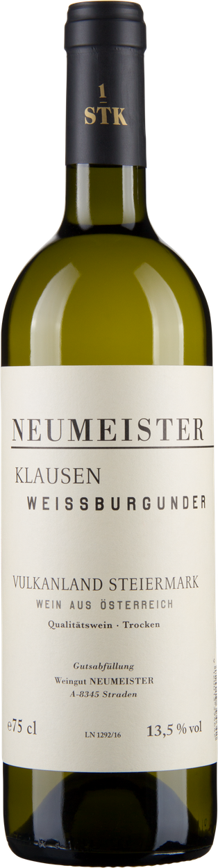 Weißburgunder Ried Klausen 1STK Vulkanland Steiermark DAC bio 2020 von NEUMEISTER aus Österreich