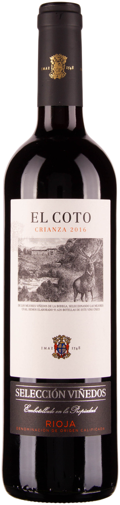 Wein aus Spanien Rioja Crianza Selection Vinedos 2020 Glasflasche