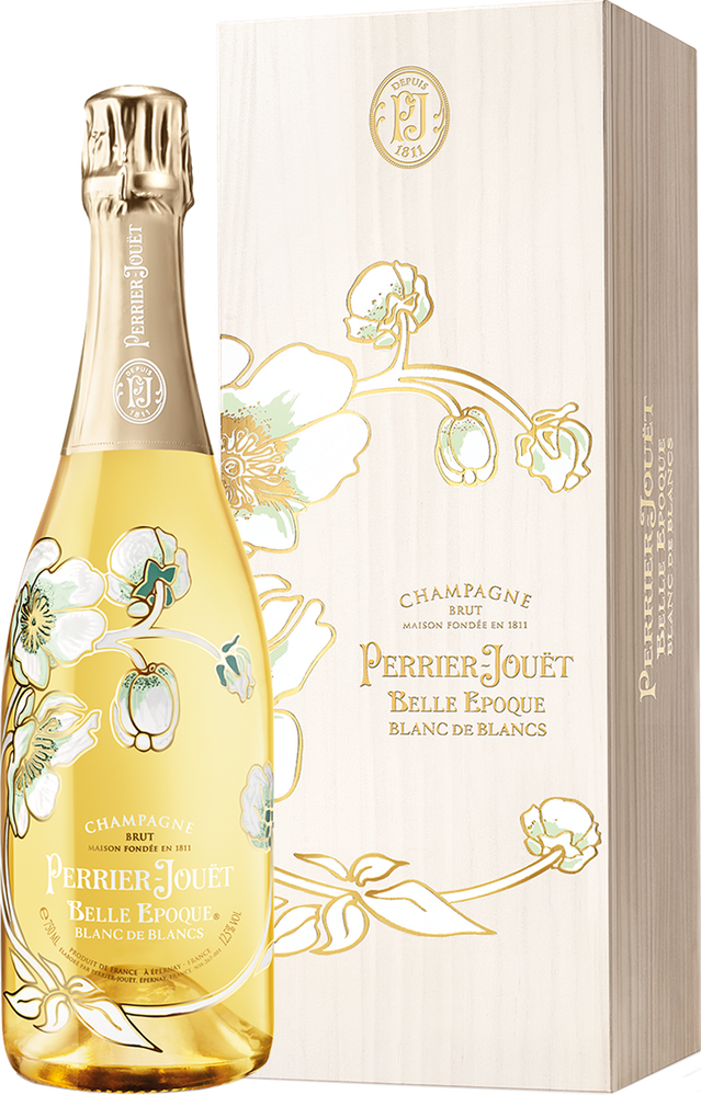Wein aus Frankreich Belle Epoque Blanc de Blancs 2014 Glasflasche im Geschenkkarton