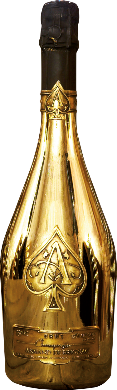 Ace of Spades Brut Gold Velvet Bag von ARMAND DE BRIGNAC aus Frankreich