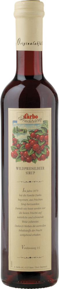 WÖsterreich Wildpreiselbeer Sirup DARBO