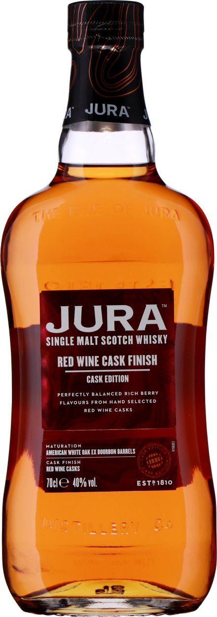 Red Wine Cask Single Malt Scotch Whiskey im Geschenkkarton von JURA aus Großbritannien