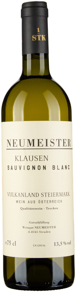 Wein aus Österreich Rarität Sauvignon Blanc Ried Klausen 1STK Vulkanland Steiermark DAC 2015 Glasflasche
