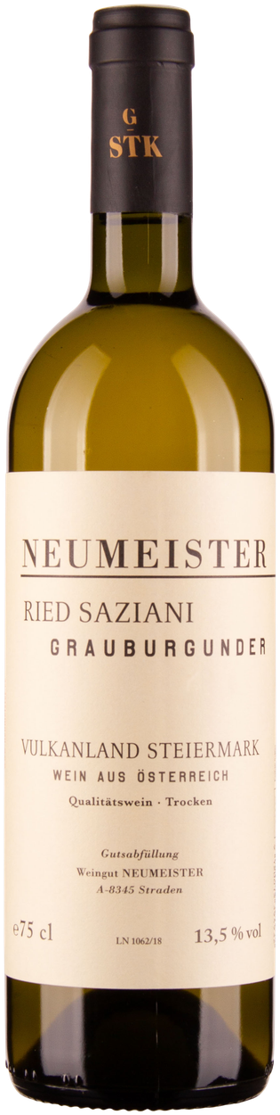 Grauburgunder Ried Saziani GSTK Vulkanland Steiermark DAC bio 2021 von NEUMEISTER aus Österreich