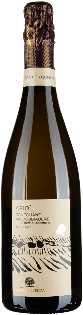 Ariò Conegliano Valdobbiadene Prosecco Superiore DOCG Rive Di Scomigo Extra Dry bio von L'ANTICA QUERCIA aus Italien