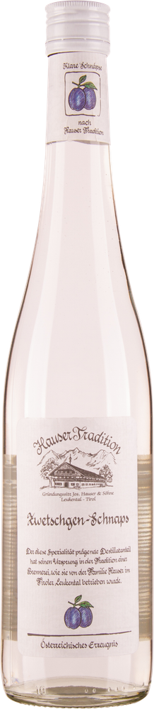 WÖsterreich Zwetschken Schnaps HAUSER TRADITION