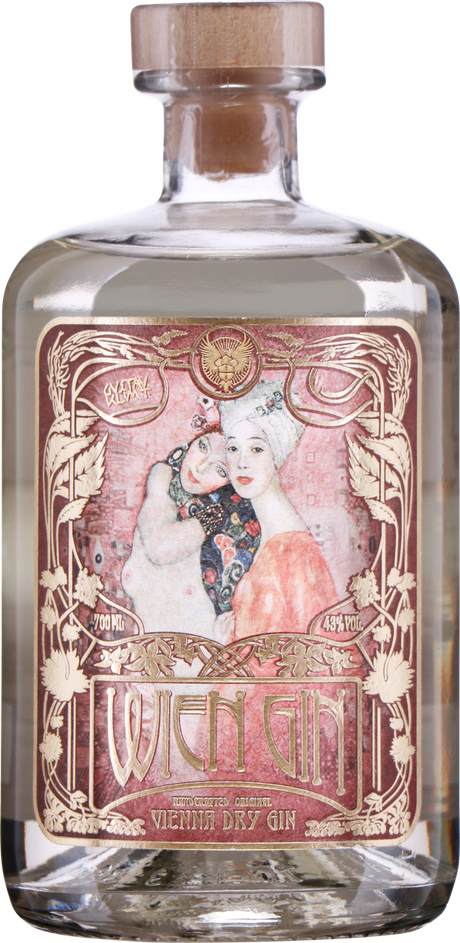 Wien Gin Gustav Klimt Edition mit Glas im Geschenkkarton von KESSELBRÜDER aus Österreich