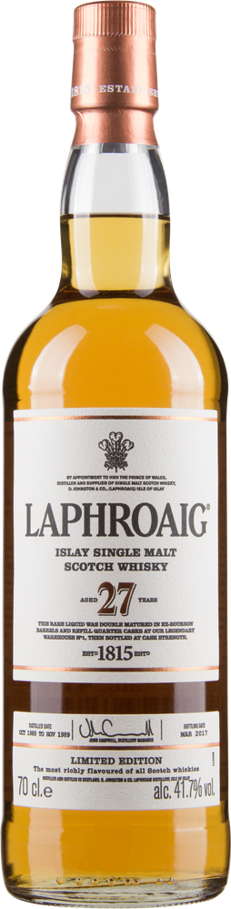 WGroßbritannien 27 years Islay Single Malt Scotch Whisky LAPHROAIG