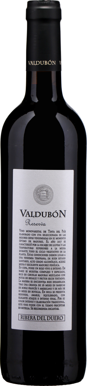 Reserva Ribera del Duero DO 2017 von VALDUBÓN aus Spanien