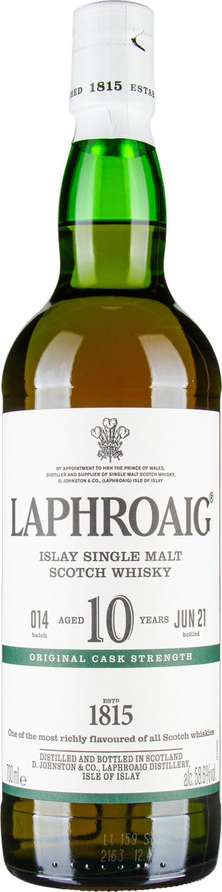 Rarität 10y Cask Strength Batch 14 im Geschenkkarton von LAPHROAIG aus Großbritannien