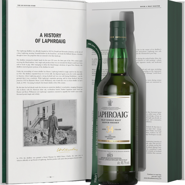 Rarität 34 years Single Malt Scotch Whisky Ian Hunter Book 4 im Geschenkkarton von LAPHROAIG aus Großbritannien