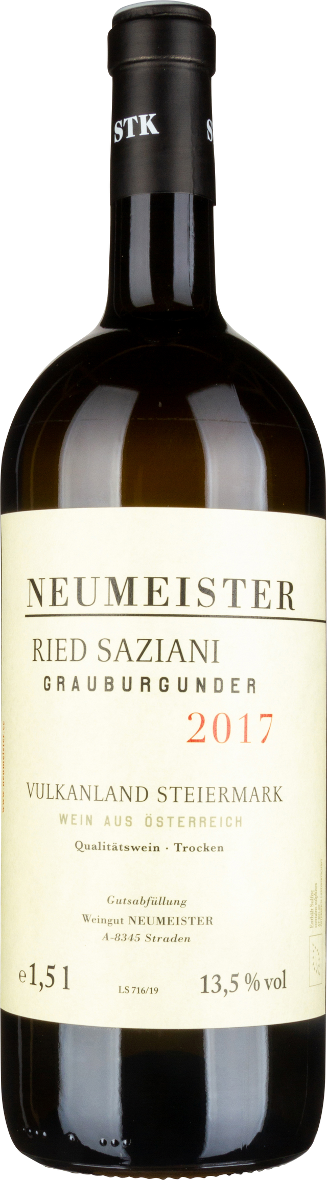 Grauburgunder Ried Saziani GSTK Vulkanland Steiermark DAC bio 2018